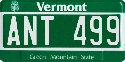VT license plate ANT499