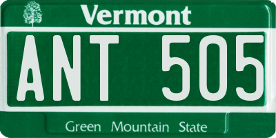 VT license plate ANT505