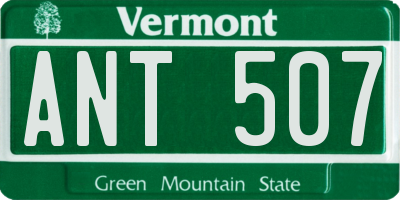 VT license plate ANT507