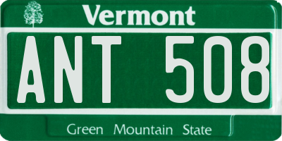 VT license plate ANT508