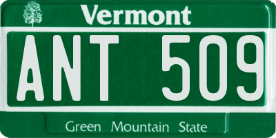 VT license plate ANT509