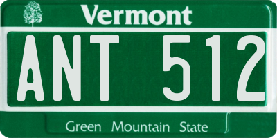 VT license plate ANT512