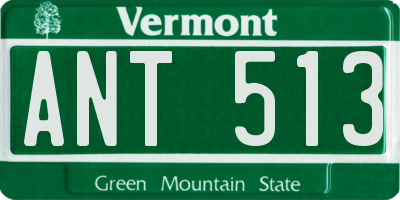 VT license plate ANT513