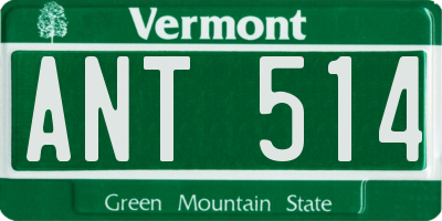 VT license plate ANT514