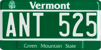 VT license plate ANT525