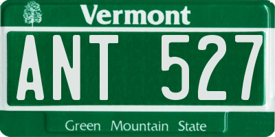 VT license plate ANT527