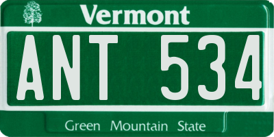 VT license plate ANT534