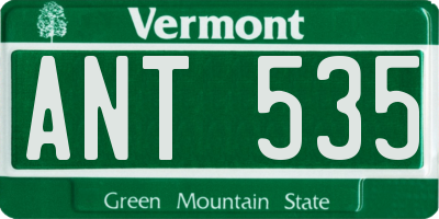 VT license plate ANT535