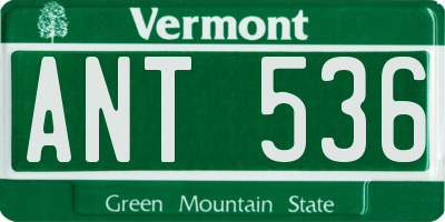 VT license plate ANT536