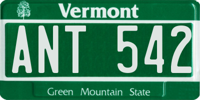 VT license plate ANT542