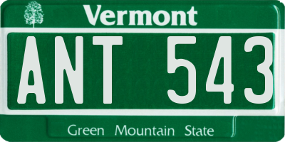 VT license plate ANT543