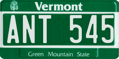 VT license plate ANT545