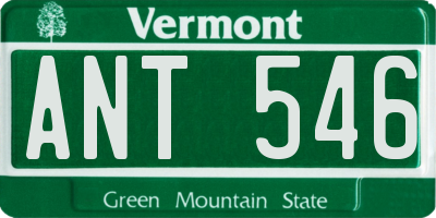VT license plate ANT546