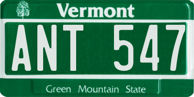 VT license plate ANT547