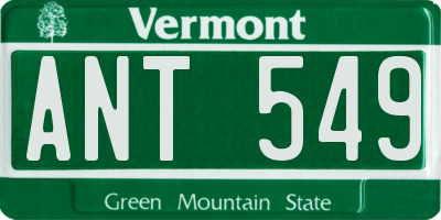 VT license plate ANT549