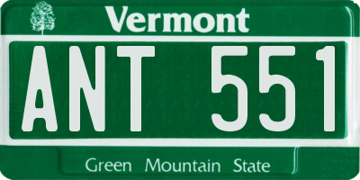 VT license plate ANT551