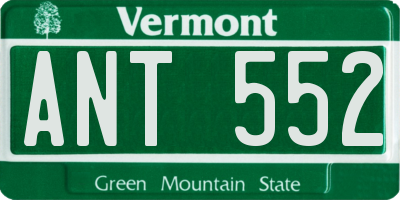 VT license plate ANT552