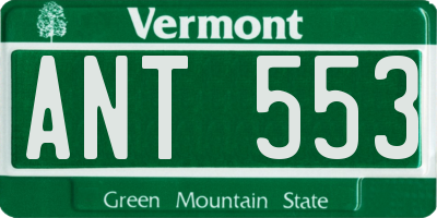 VT license plate ANT553