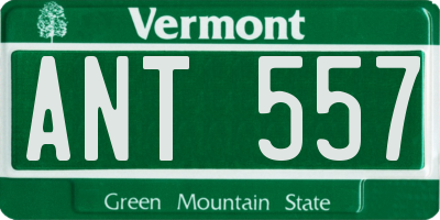 VT license plate ANT557