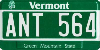 VT license plate ANT564