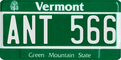 VT license plate ANT566