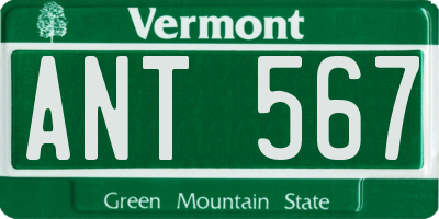 VT license plate ANT567