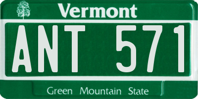 VT license plate ANT571