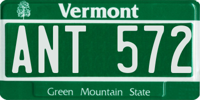 VT license plate ANT572