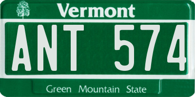 VT license plate ANT574