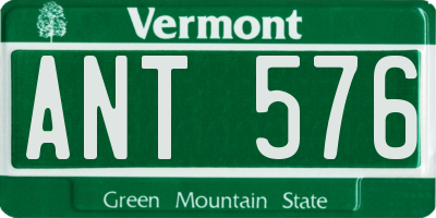 VT license plate ANT576
