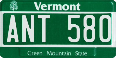 VT license plate ANT580