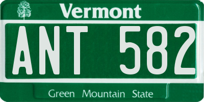 VT license plate ANT582