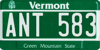 VT license plate ANT583