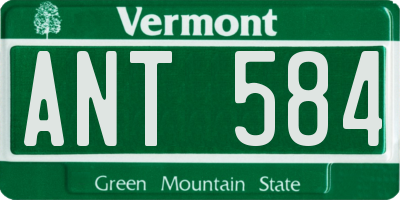VT license plate ANT584