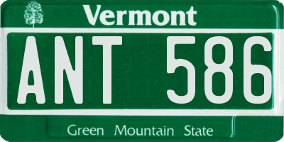 VT license plate ANT586