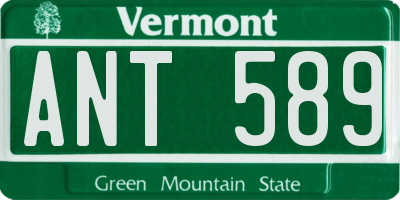 VT license plate ANT589
