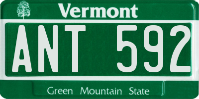 VT license plate ANT592