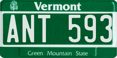 VT license plate ANT593