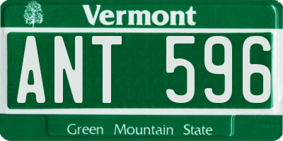 VT license plate ANT596