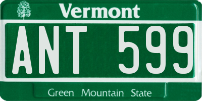 VT license plate ANT599