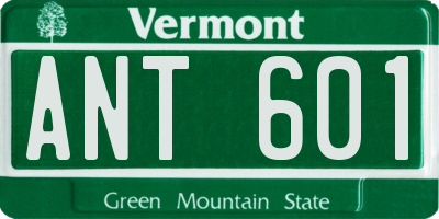 VT license plate ANT601