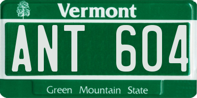 VT license plate ANT604