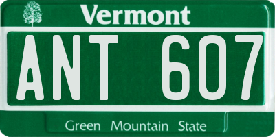 VT license plate ANT607