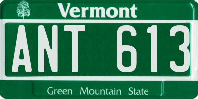 VT license plate ANT613