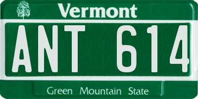 VT license plate ANT614