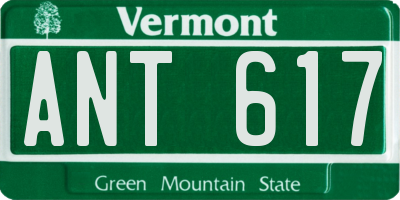 VT license plate ANT617