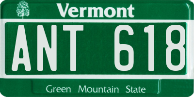 VT license plate ANT618