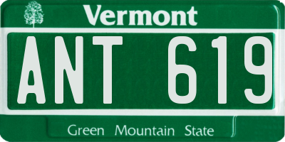 VT license plate ANT619