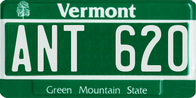 VT license plate ANT620