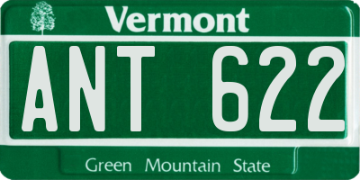 VT license plate ANT622